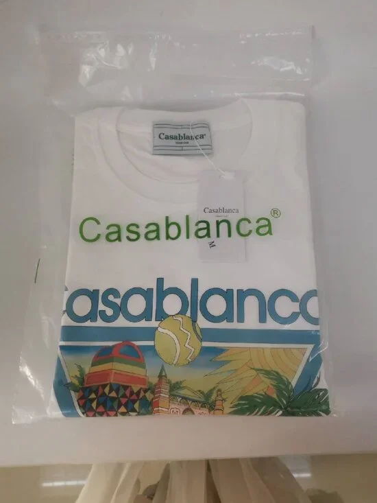 Casablanca Short Sleeve T-Shirt Stylish Crew Neck Tee Unisex - Picture 4 of 4